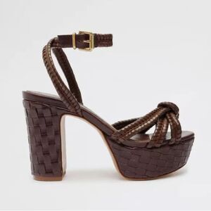NEW Schutz Kathleen Braided Leather Platform Sandal 11